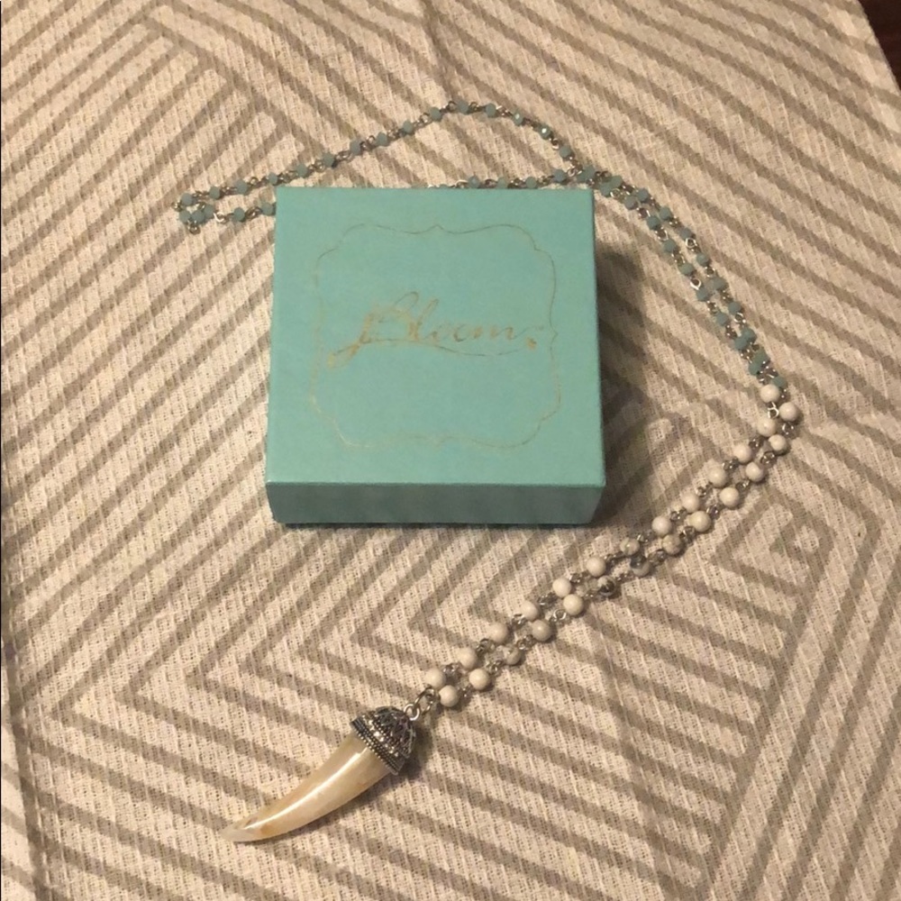 Marble & turquoise pearl with pearl tooth